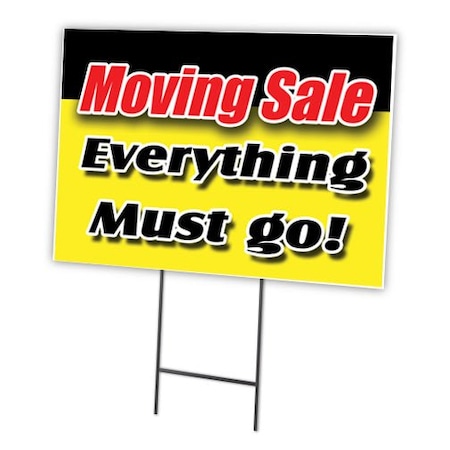 Signmission Moving Sale Everything Yard & Stake outdoor plastic coroplast window, C-1824 Moving Sale Everything C-1824 Moving Sale Everything